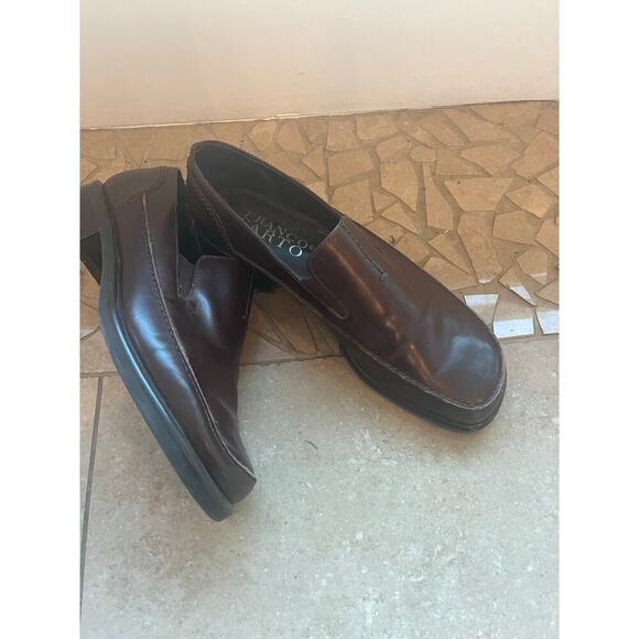 Franco Sarto Women 6.5 Brown Leather Slip On Loafer Y2K 90s Flex Academia Preppy - Picture 1 of 8